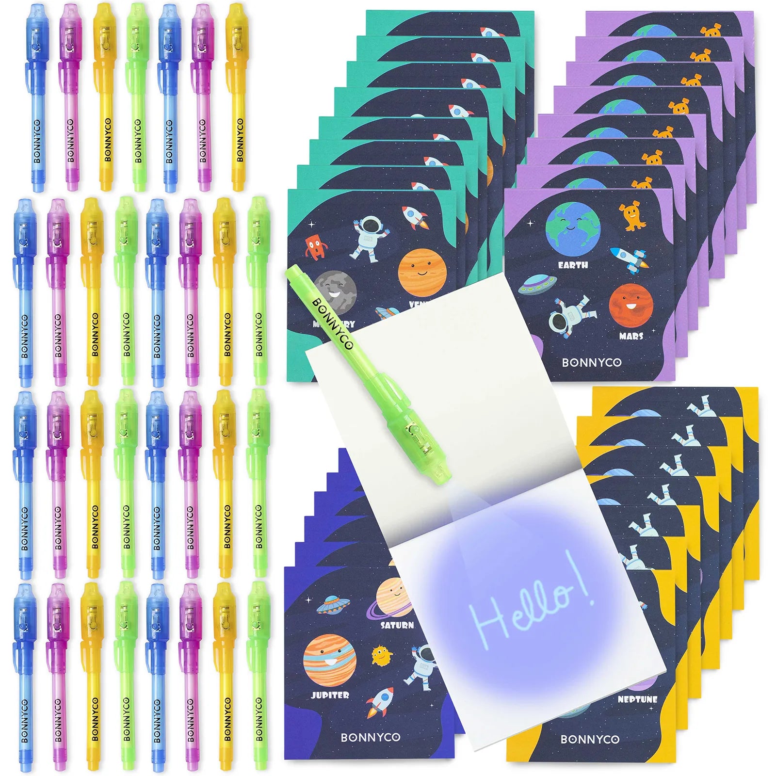 Cuadernos con Rotuladores de Tinta Invisible y Luz UV - Espacio