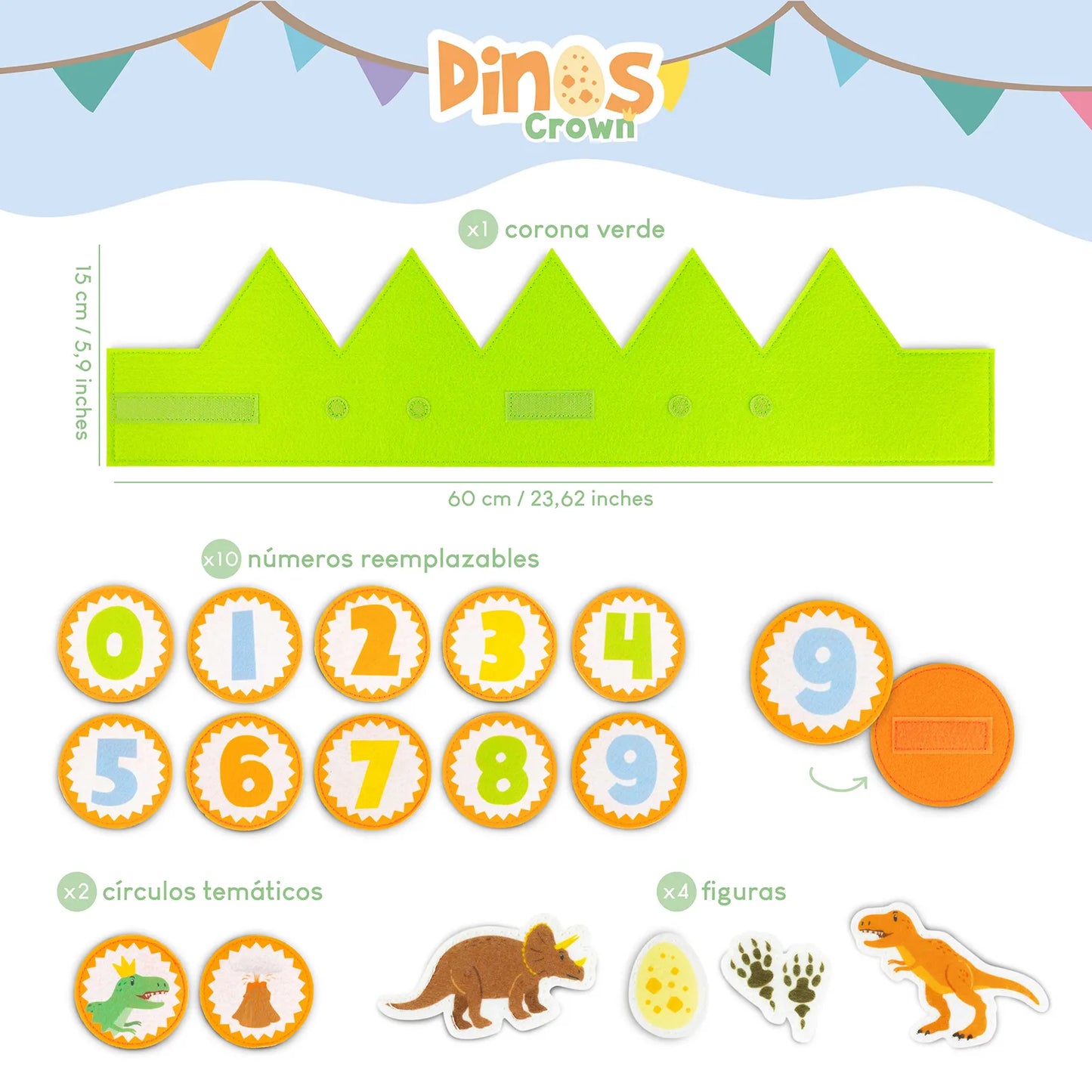 Corona de Cumpleaños - Dinosaurios