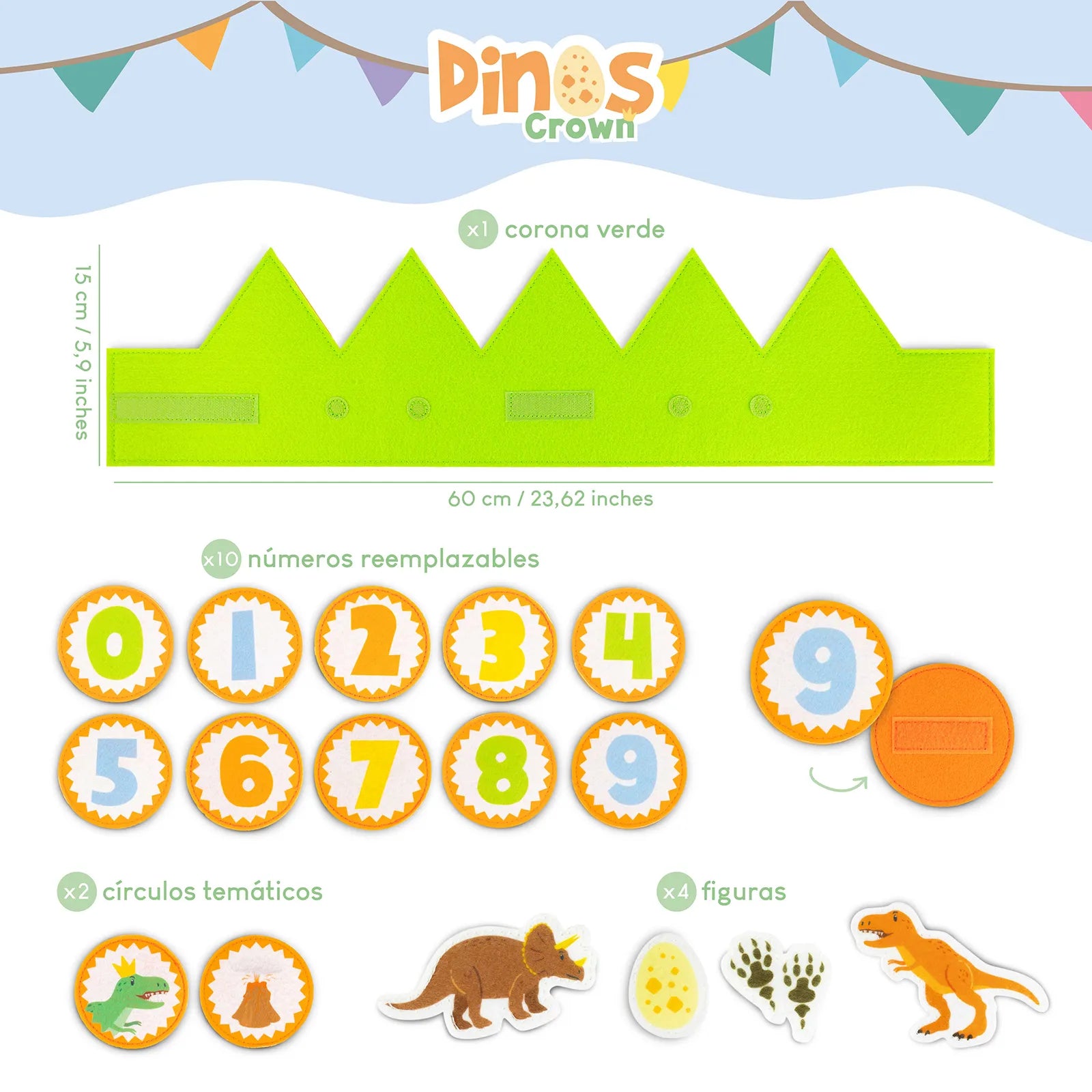 Corona de Cumpleaños - Dinosaurios