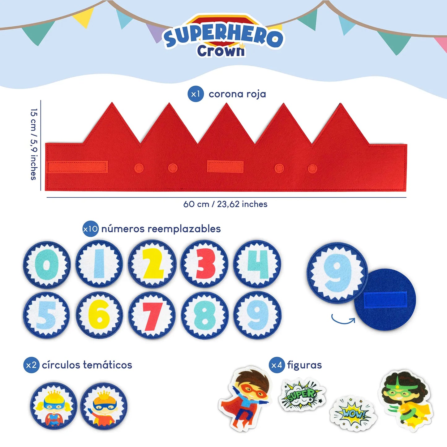 Corona de Cumpleaños - Superhéroes