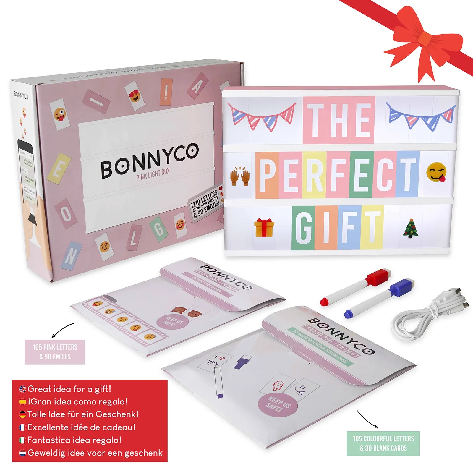 Caja de Luz con Letras - Pink