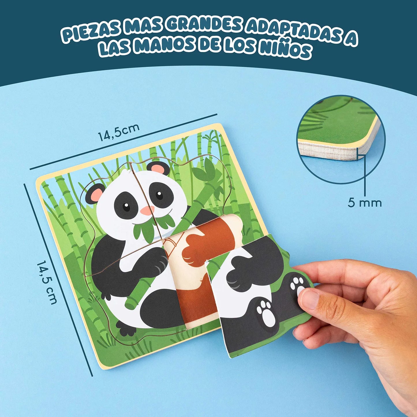 Puzzles de Madera de 4 Piezas con Animales