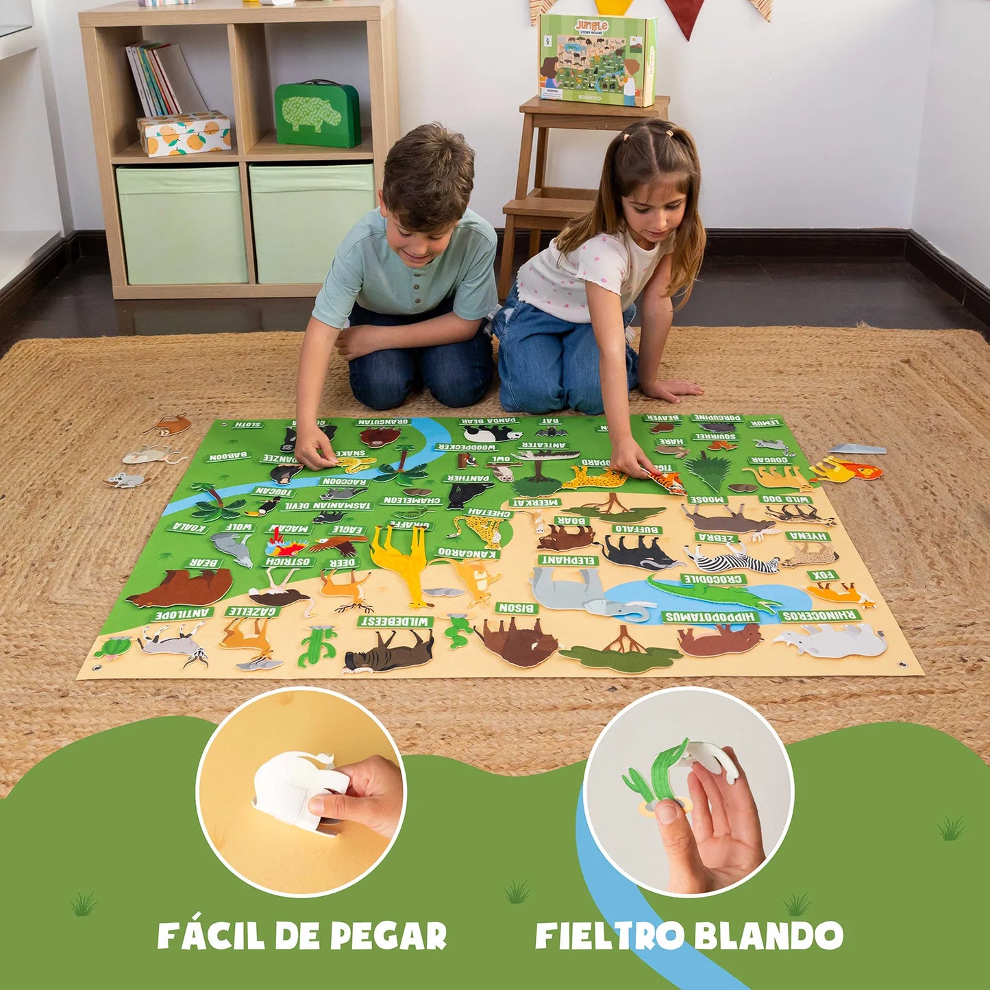 Panel Sensorial de Fieltro de la Jungla