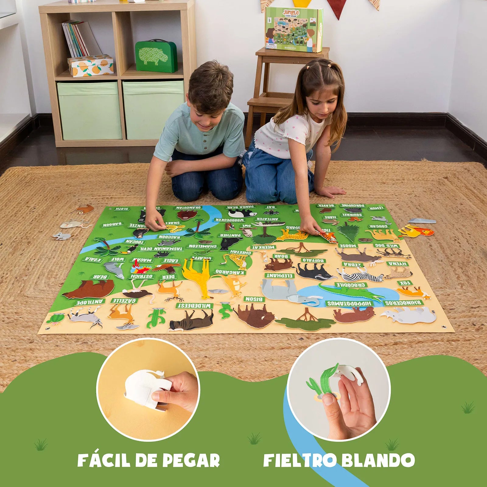 Panel Sensorial de Fieltro de la Jungla