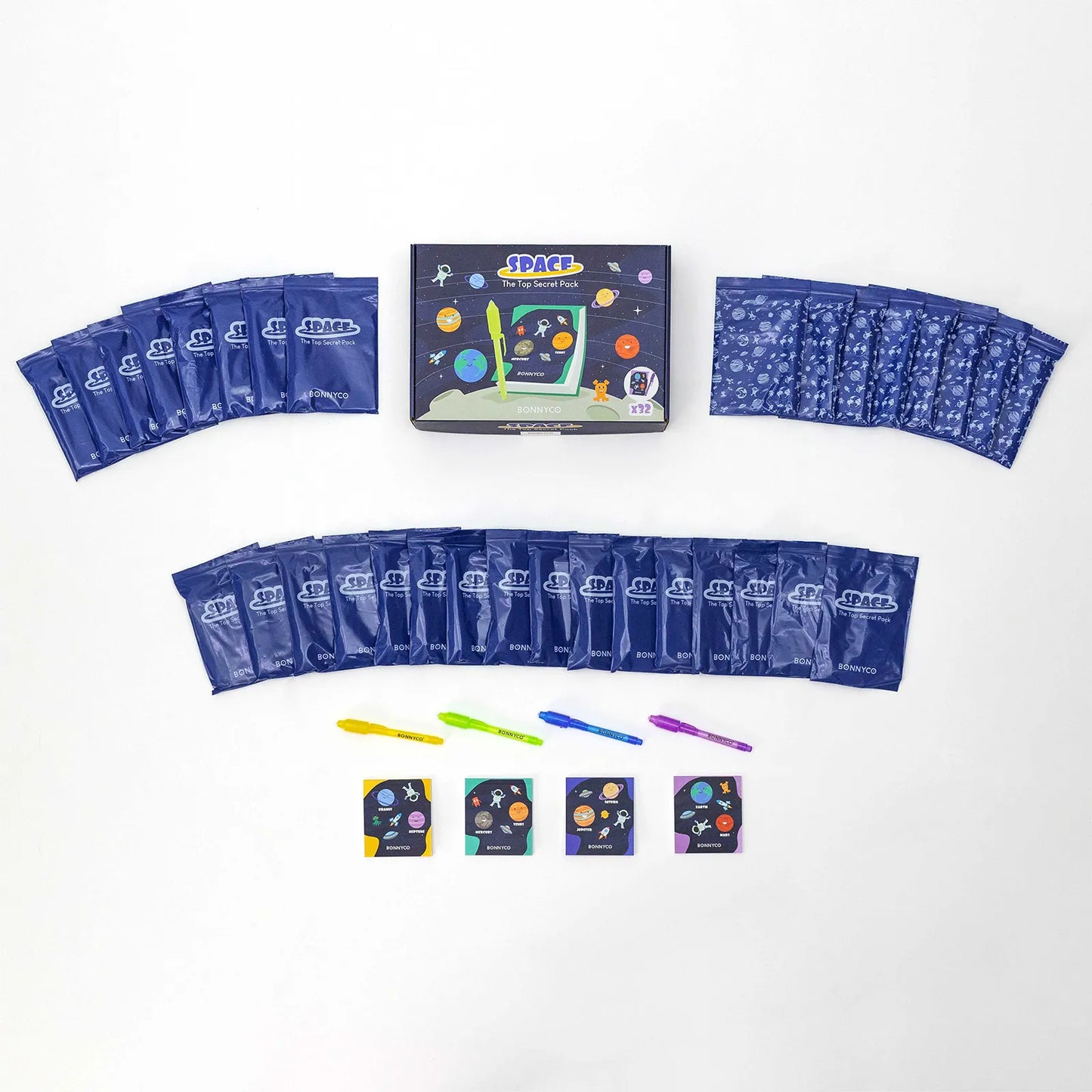 Cuadernos con Rotuladores de Tinta Invisible y Luz UV - Espacio