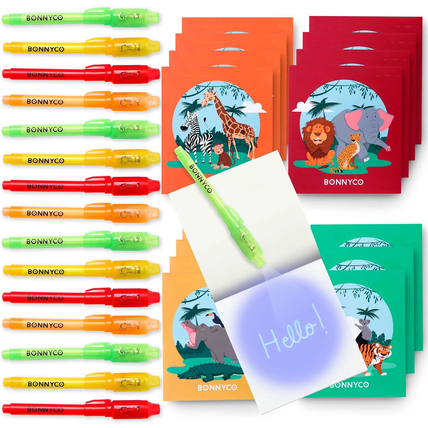 Cuadernos con Rotuladores de Tinta Invisible y Luz UV - Jungla
