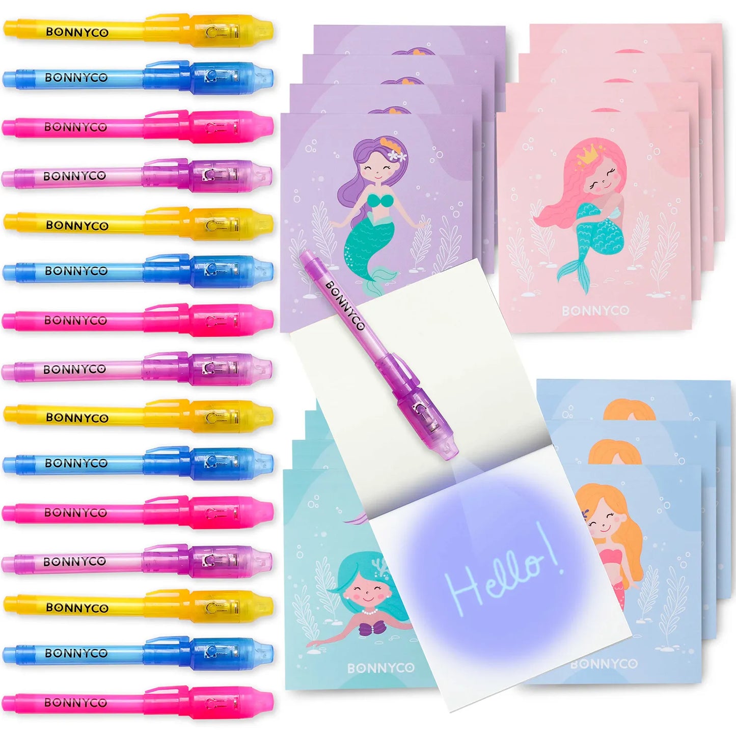 Cuadernos con Rotuladores de Tinta Invisible y Luz UV - Sirenas