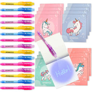 Cuadernos con Rotuladores de Tinta Invisible y Luz UV - Unicornios