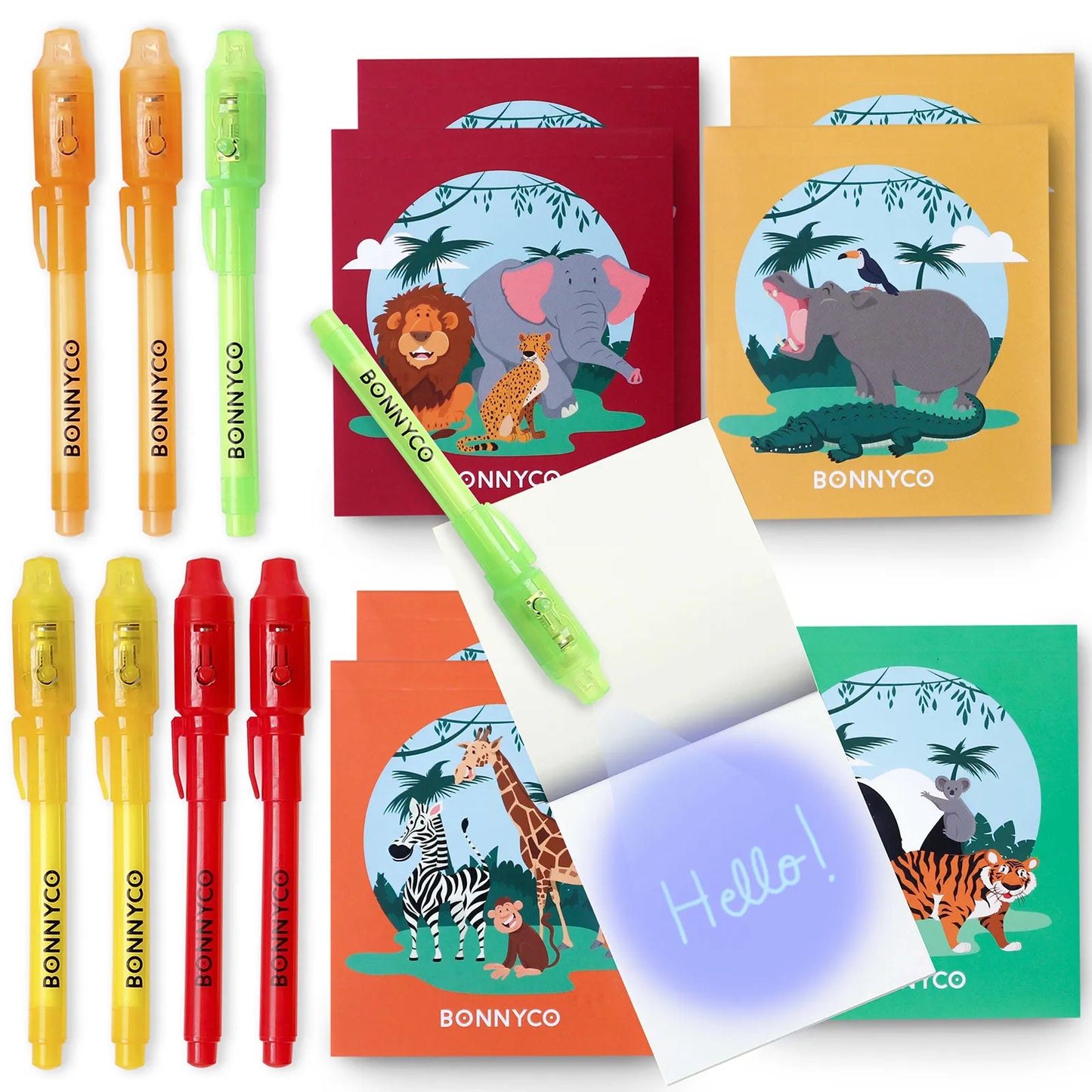 Cuadernos con Rotuladores de Tinta Invisible y Luz UV - Jungla