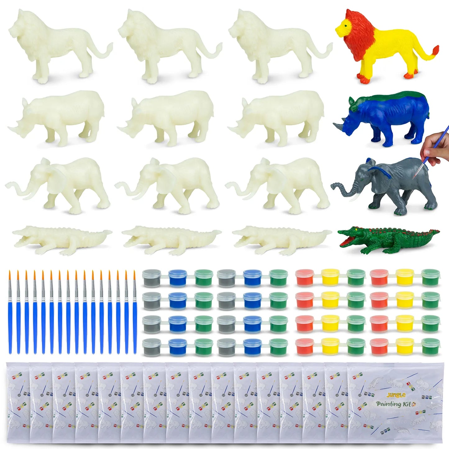 Figuras de Animales de la Jungla para Pintar