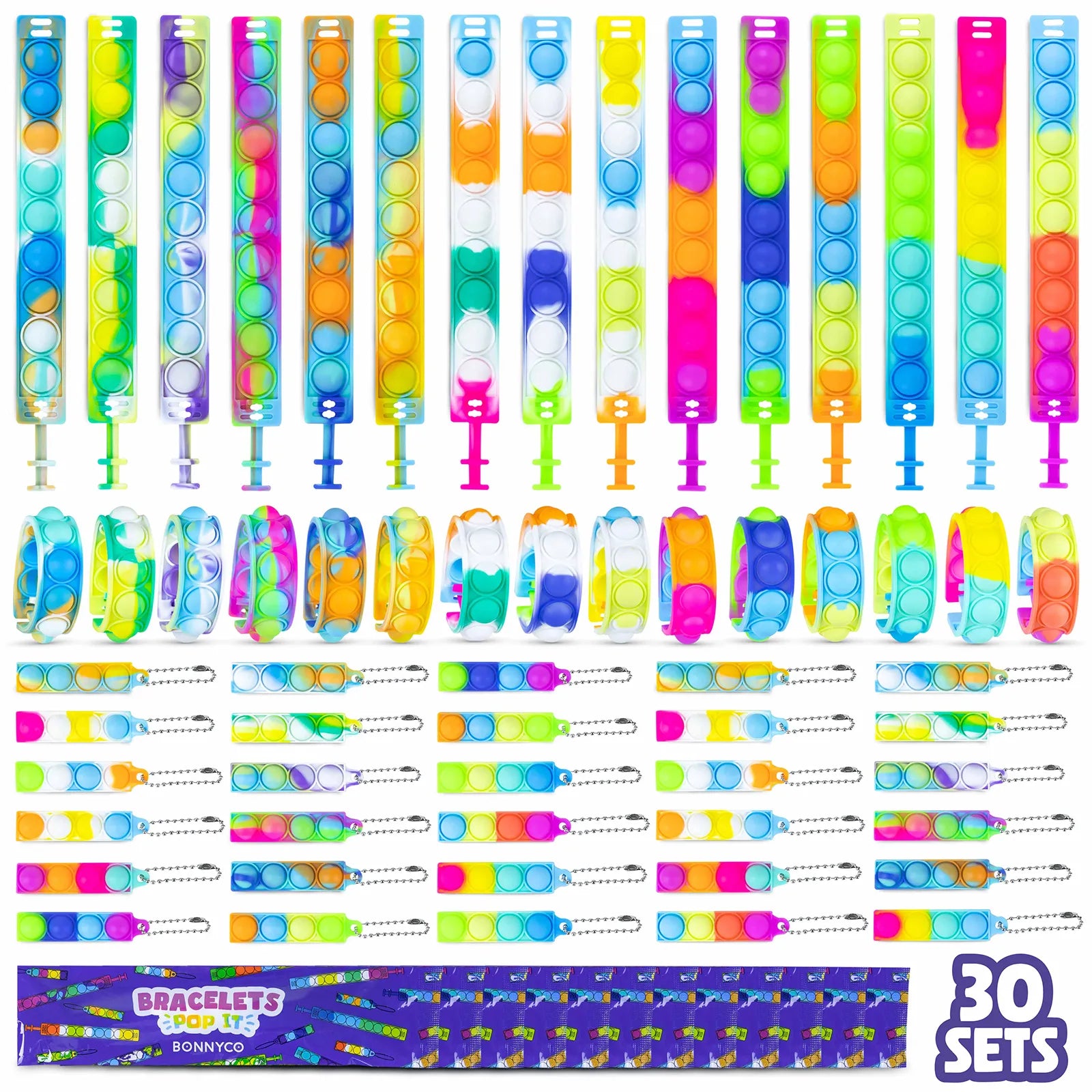 Pulseras Pop It con Llaveros