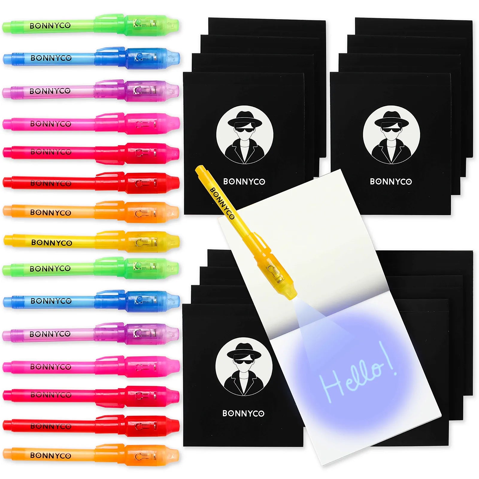 Cuadernos con Rotuladores de Tinta Invisible y Luz UV - Espías