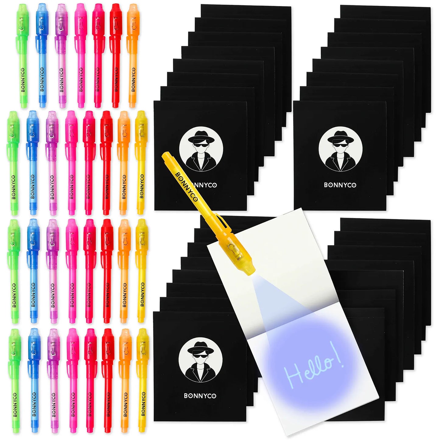 Cuadernos con Rotuladores de Tinta Invisible y Luz UV - Espías