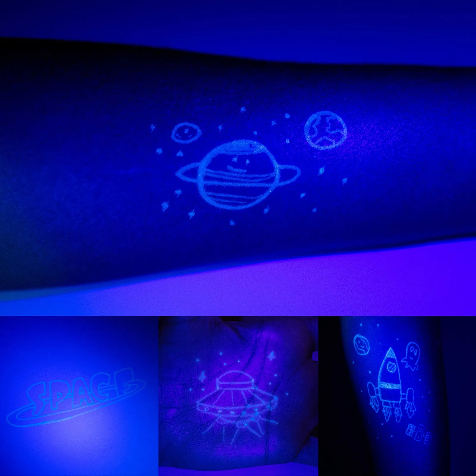Cuadernos con Rotuladores de Tinta Invisible y Luz UV - Espacio