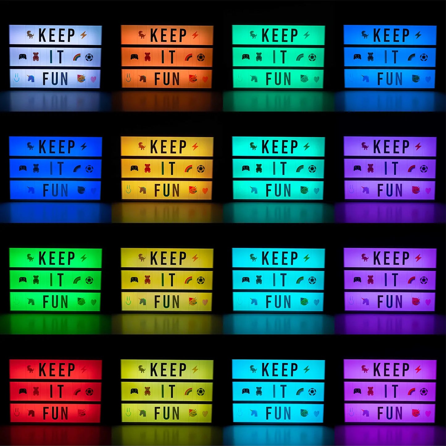 Caja de Luz con Letras - Shiny Gold