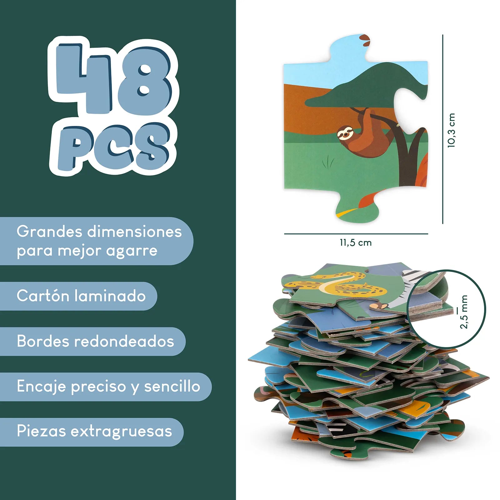 Puzzle XXL de 48 Piezas - Jungla