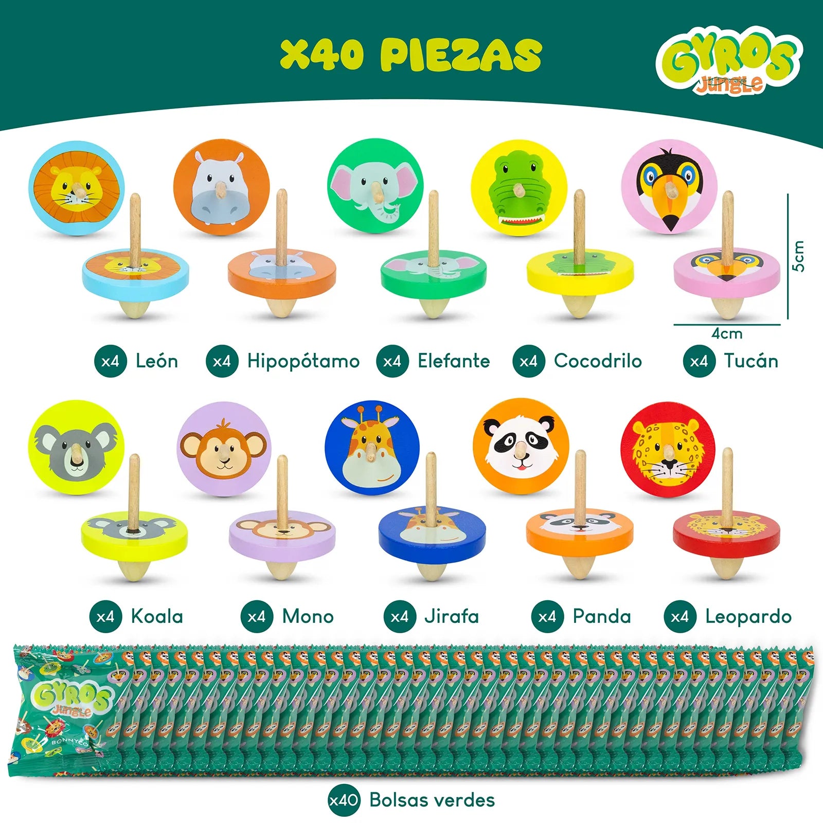 Peonzas de Madera - Jungla