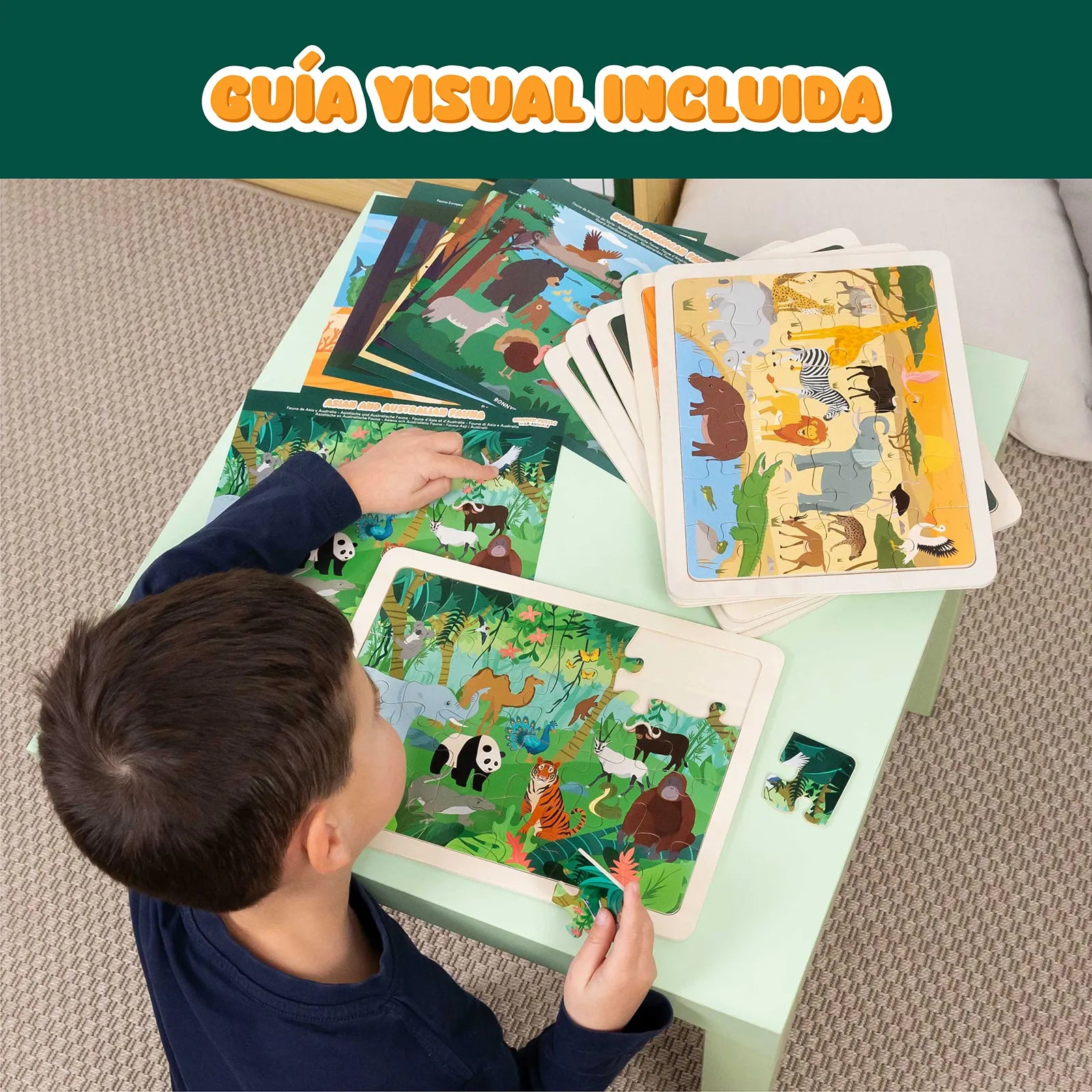 Puzzles de Madera de 24 Piezas con Animales